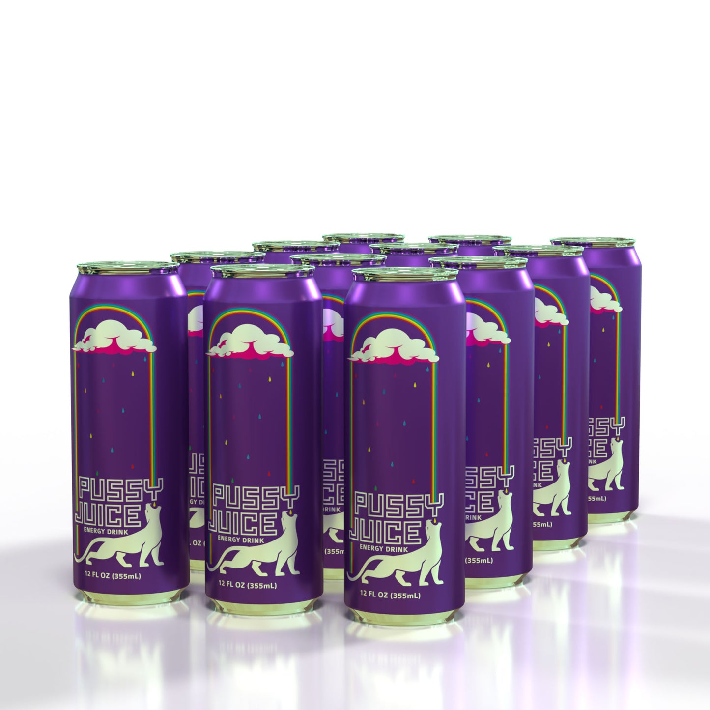 12 Pack of Pussy Juice energy drinks